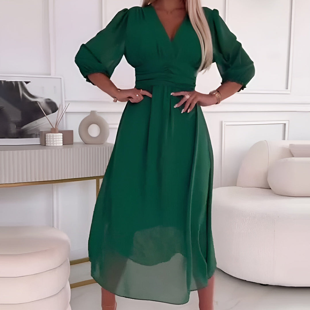 Beatrice Elegant Wrap Dress - Elena Harper