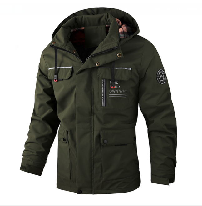 Christian Men's Lightweight Waterproof Rain Jacket for Winter, view 4 - Elena Harper