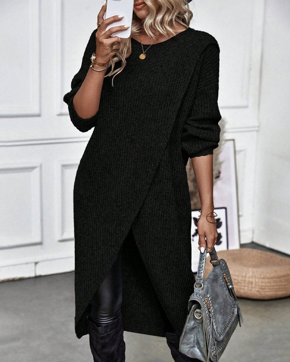 Grace Sweater Knit Dress That Covers the Abdomen, view 7 - Elena Harper