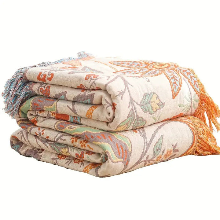 Bohemian Floral Blanket – Vibrant & Versatile