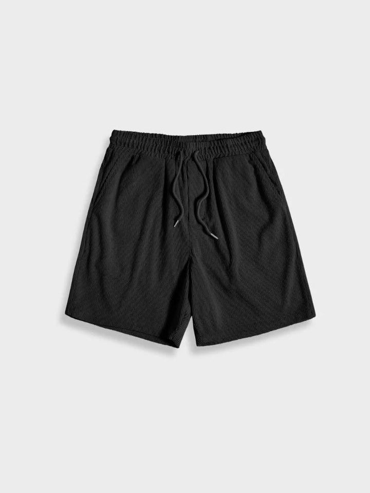 Summer Set with Ribbed Shirt and Shorts for Men
