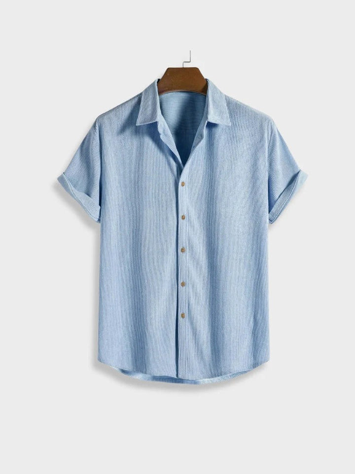 Summer Set with Ribbed Shirt and Shorts for Men