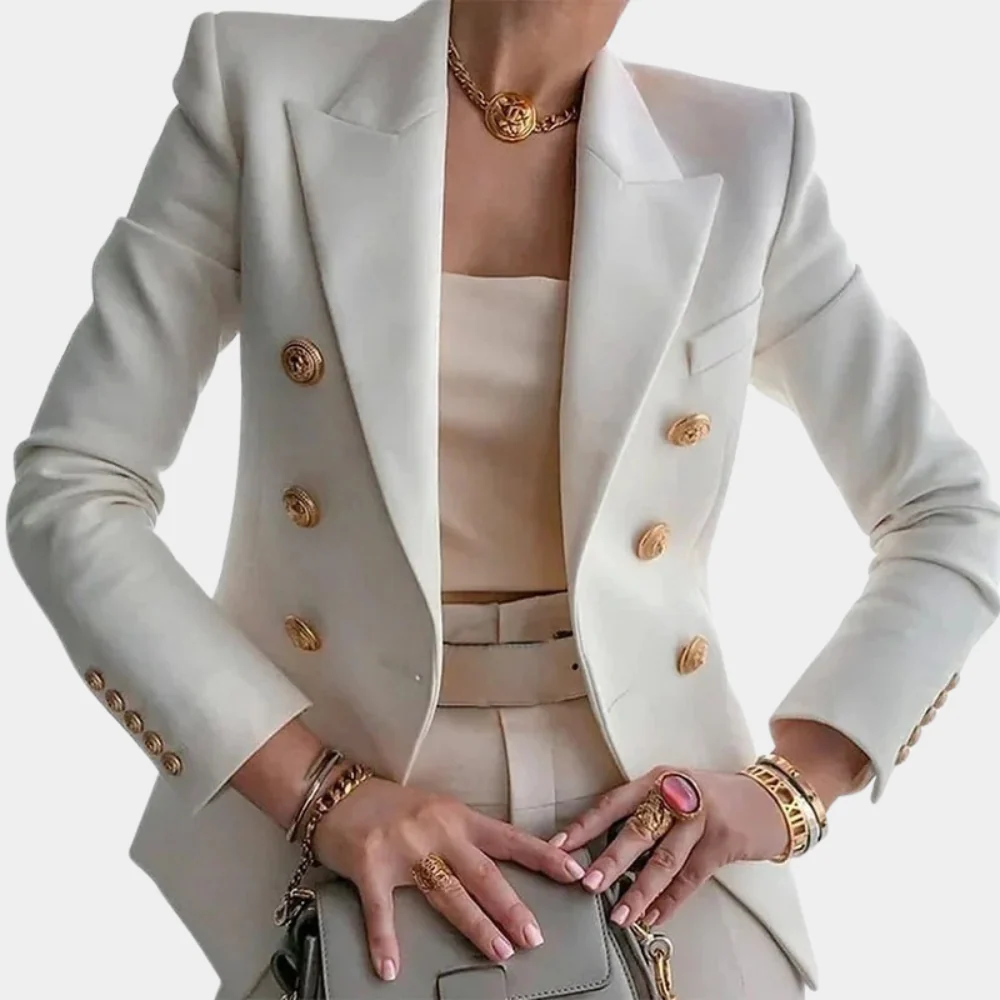 Blazer with Gold-Colored Buttons for Women