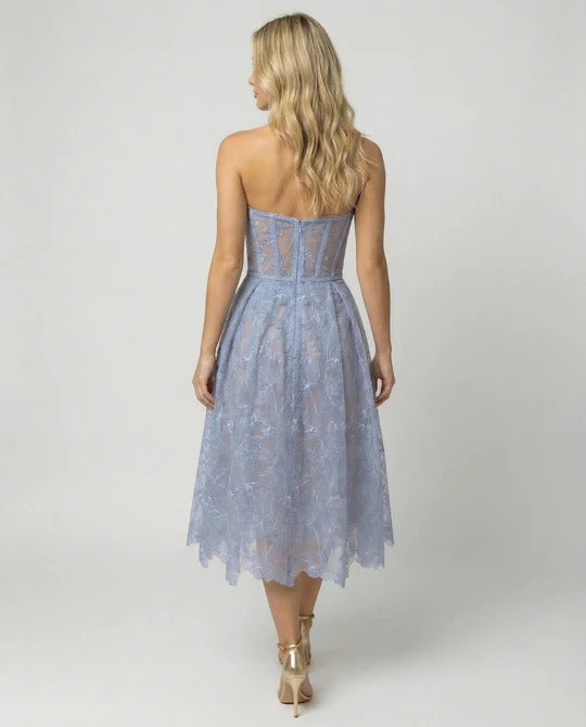 Corset Midi Dress with Lace for Women
