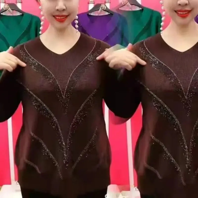 Amycha Loose-fitting, warm knitted sweater with stretch, view 6 - Elena Harper