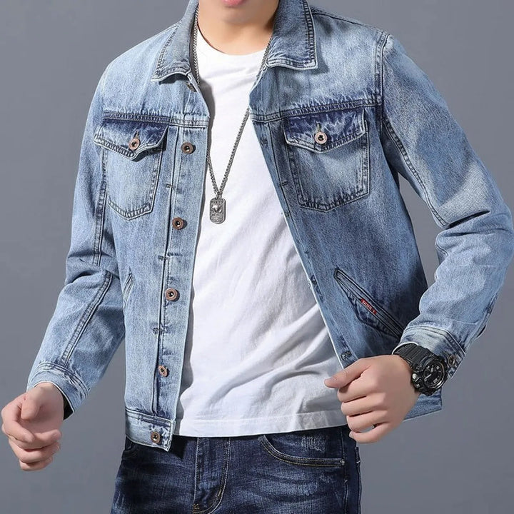 Classic Men's Denim Jacket with Front Pockets - Byron