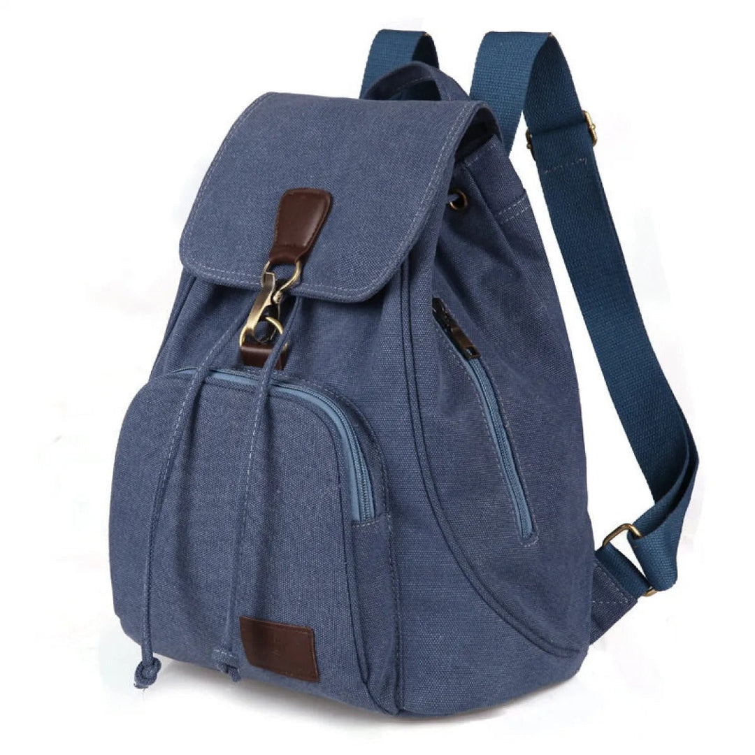 Women's Vintage-Style Durable Canvas Backpack with Pockets - Thérèse
