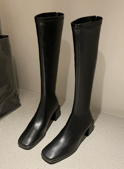 Adele - Stylish Leather Knee-High Boots