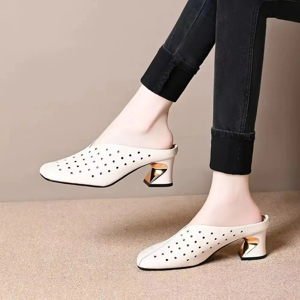 Lina trendy sandals with a stable, hollow heel, view 6 - Elena Harper