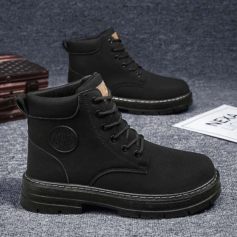 High-top synthetic leather boots for men with thick urban sole - Elías