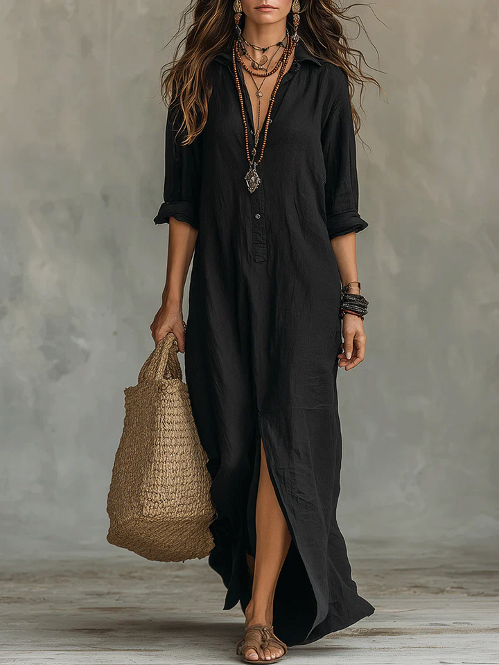 Elegant summer maxi dress from Emma & Rose Cape Town featuring flowing fabric and a stylish, feminine design.