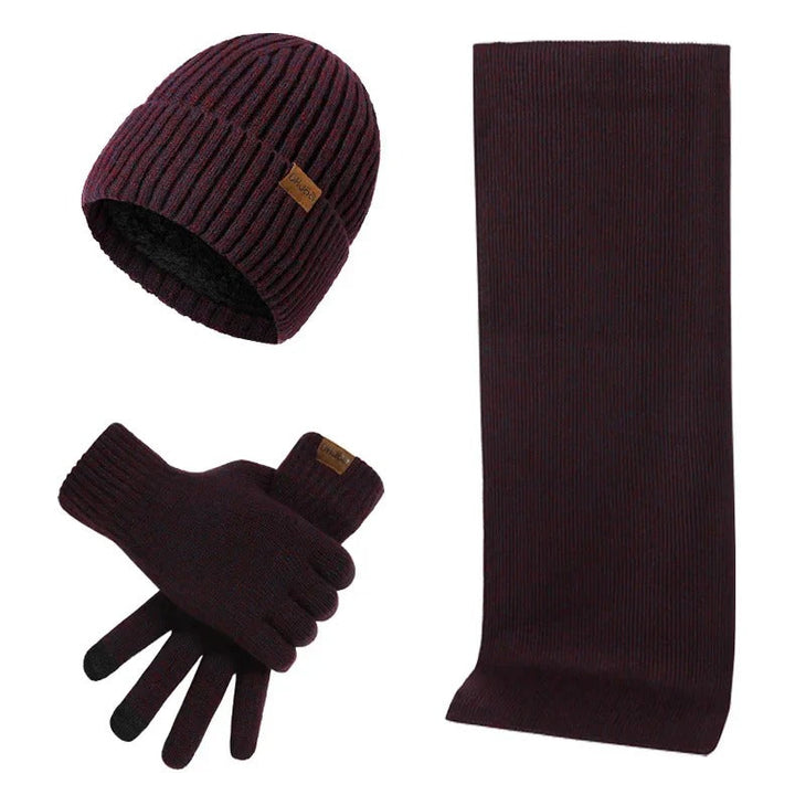 Knitted Beanie, Scarf, and Gloves Set for Men