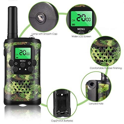 Walkie Talkies for Kids | 22 Channels | 5 km Range | Green Camo