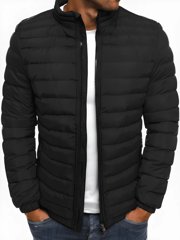 Mid-Season Jacket with Stand-Up Collar for Men