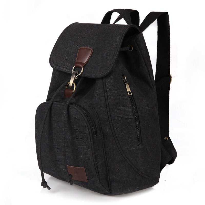 Women's Vintage-Style Durable Canvas Backpack with Pockets - Thérèse