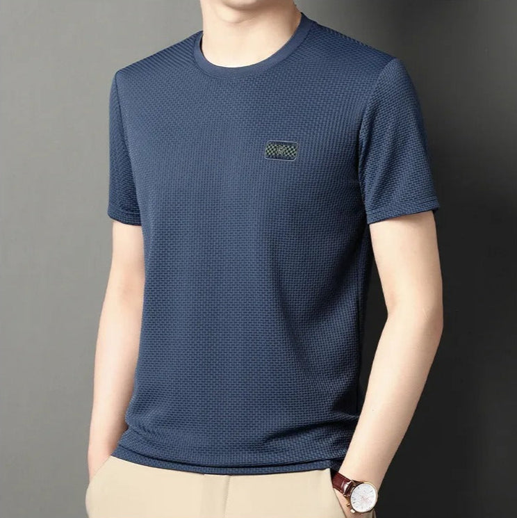 Men's Technical Knit Round Neck T-Shirt Enrique - Elena Harper