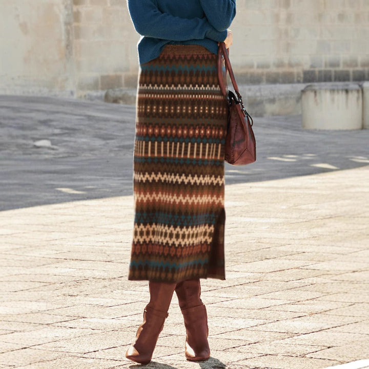Printed Midi Skirt for Women - Malvien