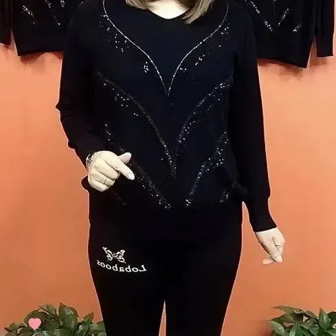 Amycha Loose-fitting, warm knitted sweater with stretch, view 2 - Elena Harper