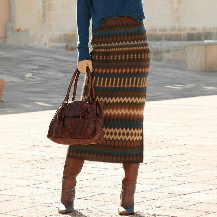Printed Midi Skirt for Women - Malvien
