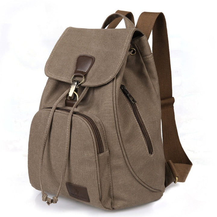 Women's Vintage-Style Durable Canvas Backpack with Pockets - Thérèse