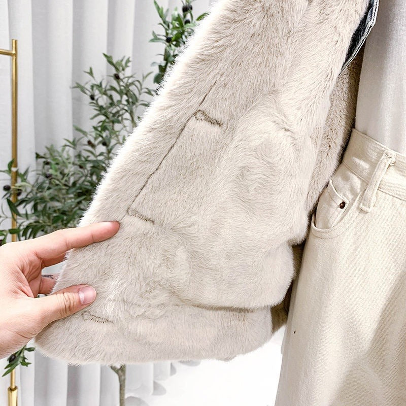 Women's Oversized Denim Jacket with Fleece Lining - Maelis