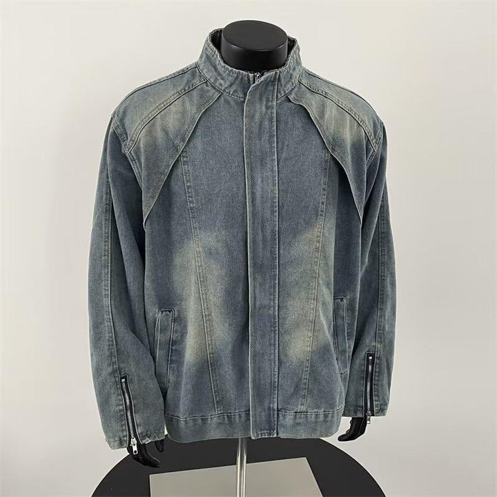 Men's Denim Jacket with Washed Effect – Partew