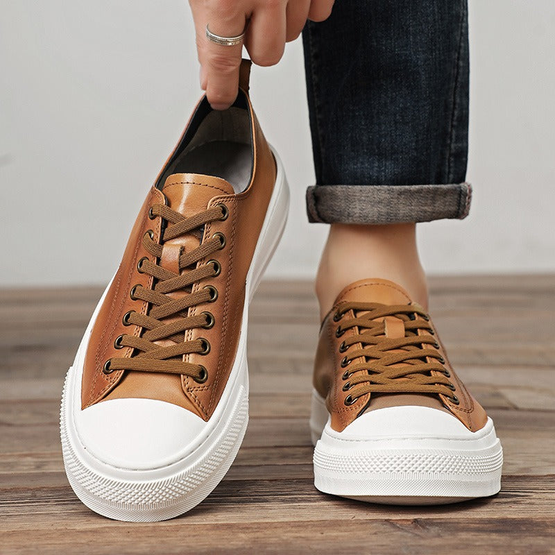 Men's Synthetic Leather Urban Style Sneakers - Yago