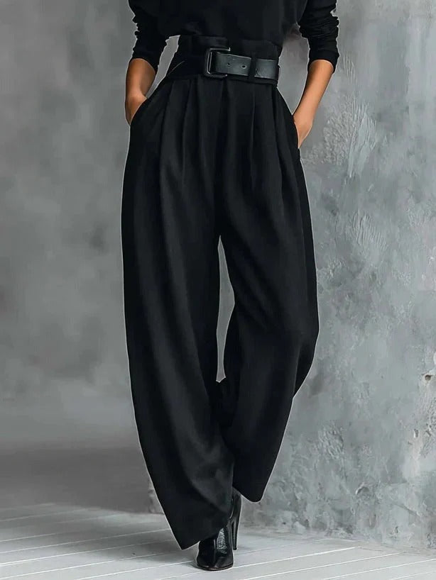 Mariette Premium Turtleneck Set with Wide-Leg Pants, view 4 - Elena Harper