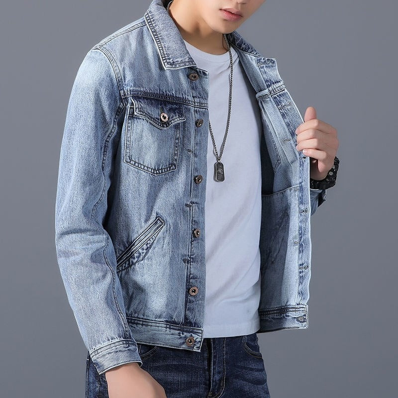 Classic Men's Denim Jacket with Front Pockets - Byron