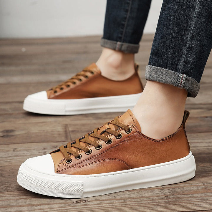 Men's Synthetic Leather Urban Style Sneakers - Yago