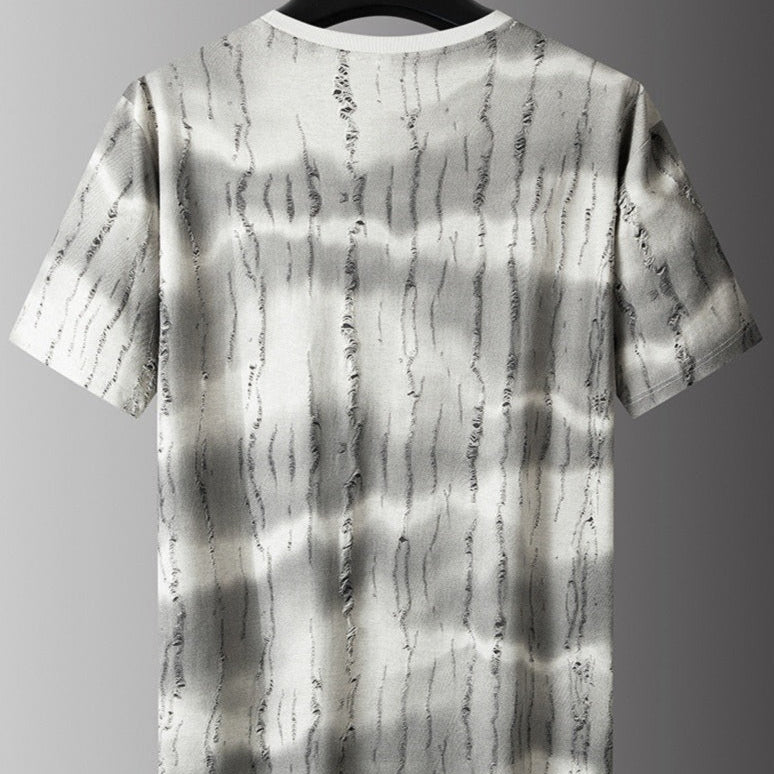 Distressed Effect Printed T-Shirt for Men Gaspard, view 2 - Elena Harper
