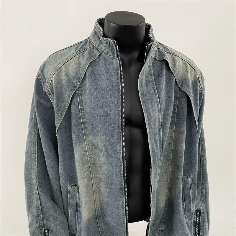 Men's Denim Jacket with Washed Effect – Partew