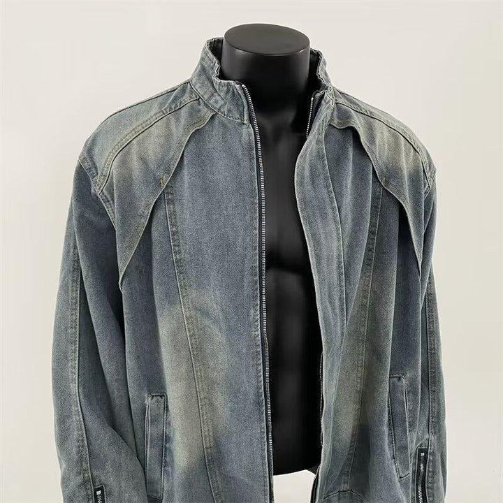 Men's Denim Jacket with Washed Effect – Partew