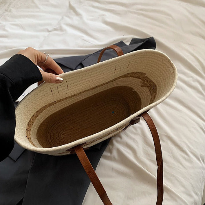 Woven Style Summer Tote Bag for Women - Loretta