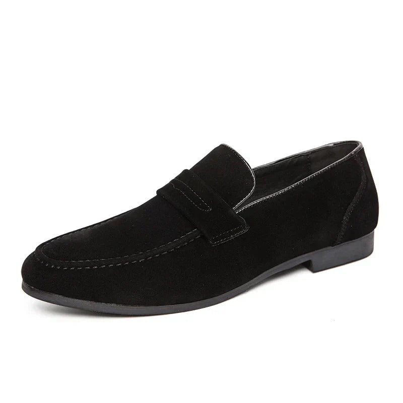 Suede Loafers with Low Profile Sole for Men