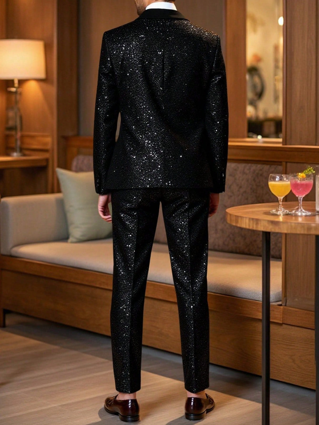 Glitter Suit with Blazer and Trousers for Men