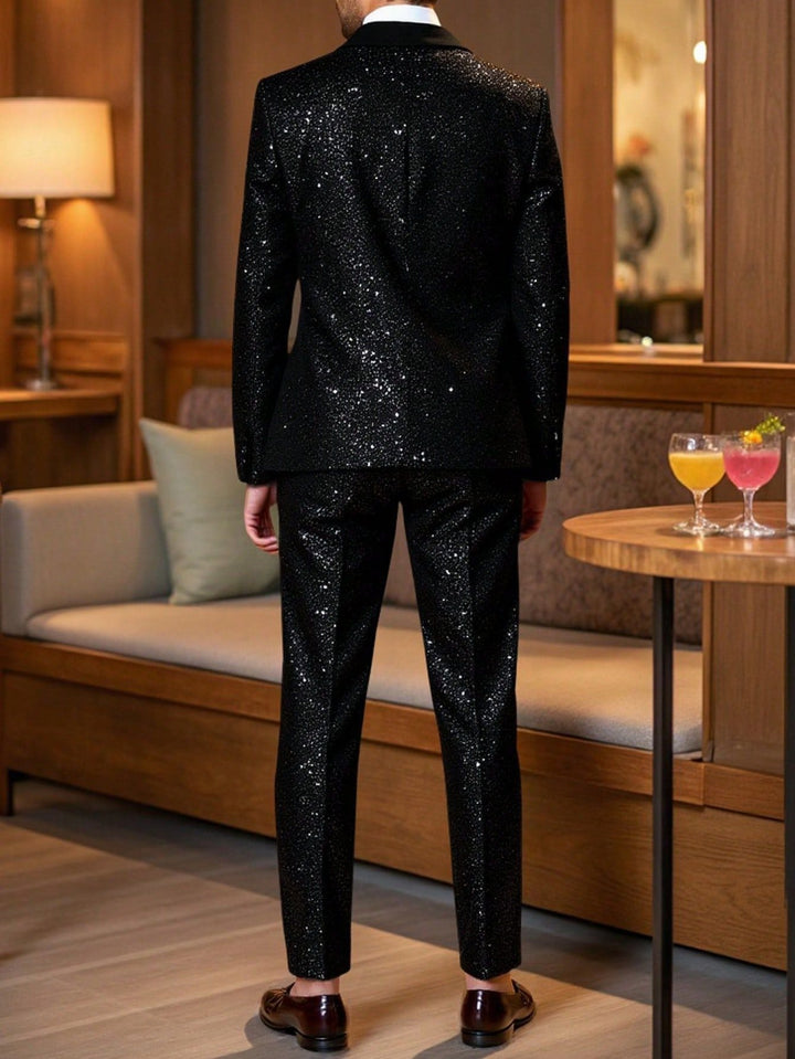 Glitter Suit with Blazer and Trousers for Men