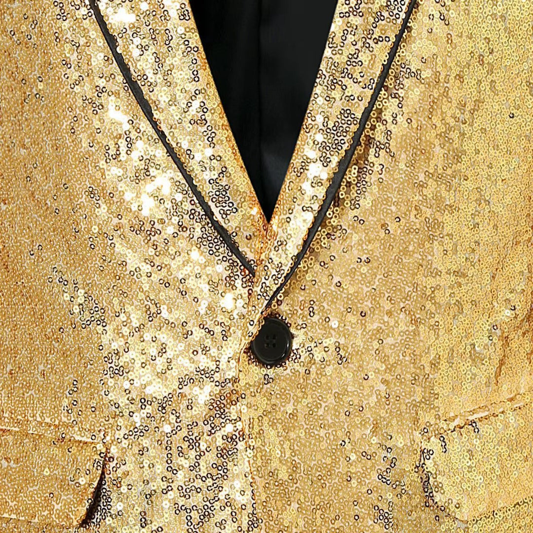 Glitter Jacket with Collar for Men