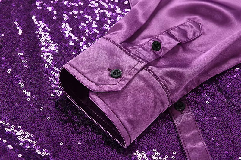Satin Glitter Shirt for Men
