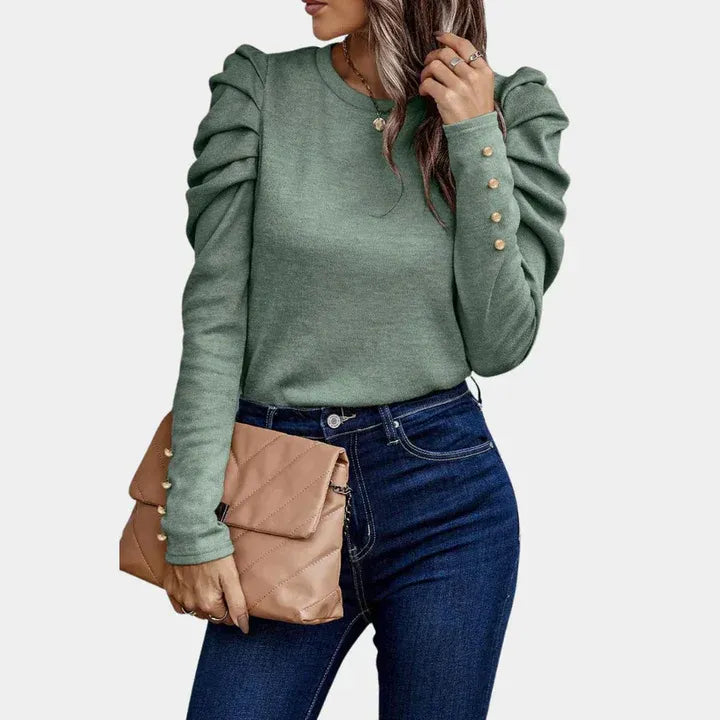 Sweater with Puff Sleeves for Women, view 3 - Elena Harper