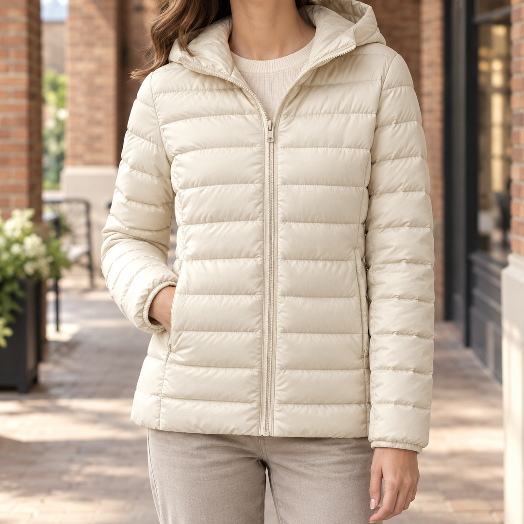 Women's Hooded Slim Quilted Puffer Jacket Goring - Elena Harper
