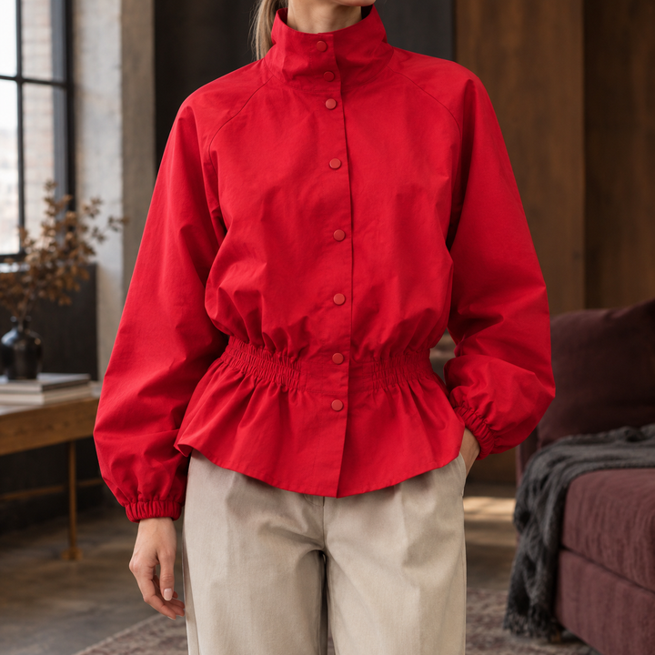 Women's Cinched-Waist Jacket with Stand Collar – Bedale