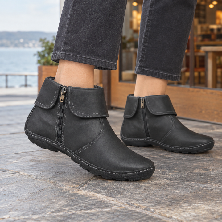 Farina-Torino Zip Ankle Boots - Elena Harper