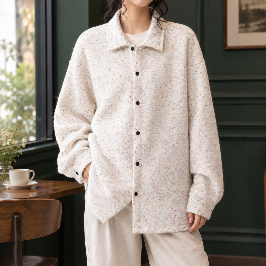 Women's Oversized Speckled Knit Shacket – Ondine