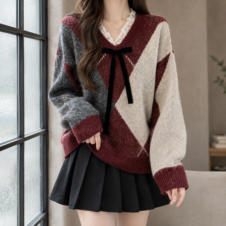 Alexia-Lane Argyle Sweater