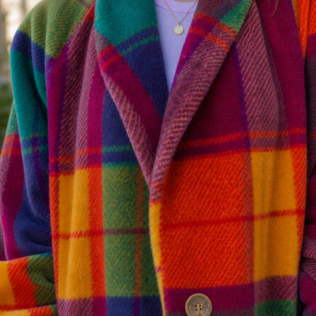 Women's Oversized Check Wool Longline Coat – Callander