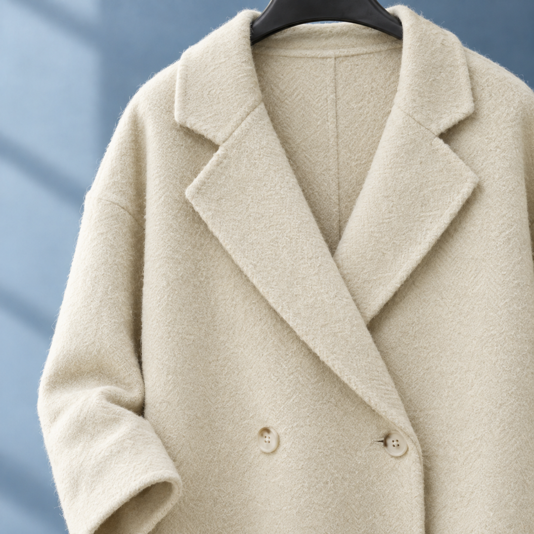 Women's Double-Breasted Wool Cocoon Coat Alresford, view 2 - Elena Harper