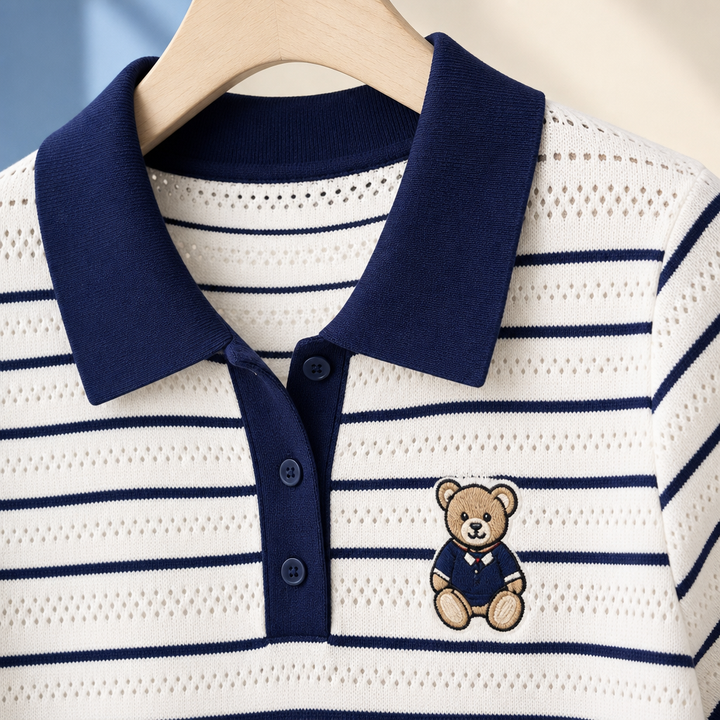 Bronwen-Grace Striped Polo Top