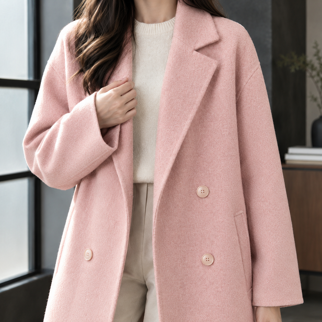 Women's Double-Breasted Wool-Blend Longline Coat Grasmere, view 2 - Elena Harper