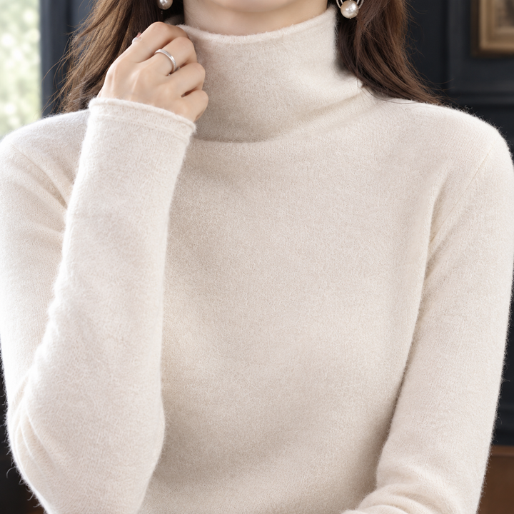 Women's Fine Cashmere Slim Roll Neck Jumper Toni, view 2 - Elena Harper